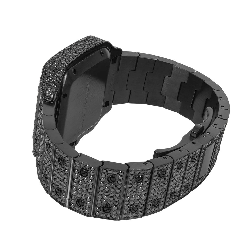 Black Moissanite Watch Candy Rainbow Dial Roman Numeral 1