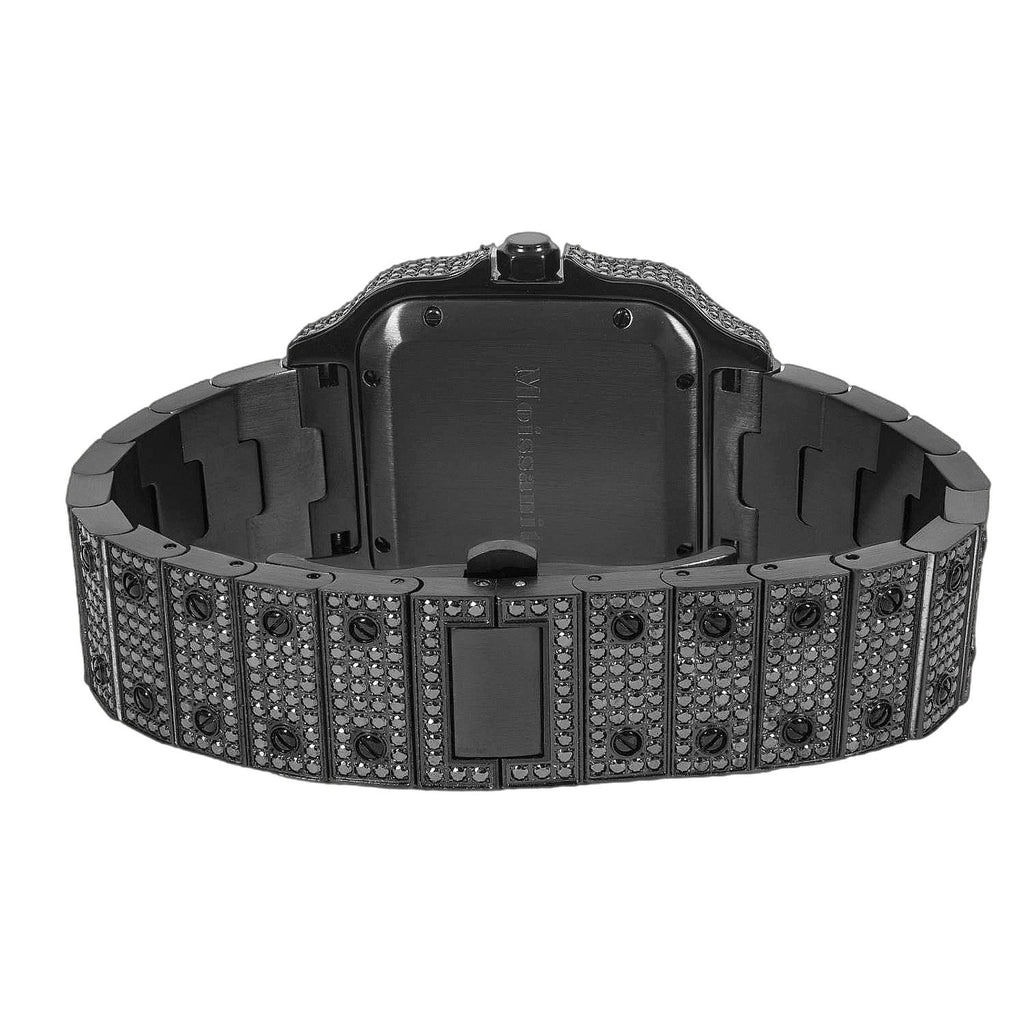 Black Moissanite Watch Candy Rainbow Dial Roman Numeral 2