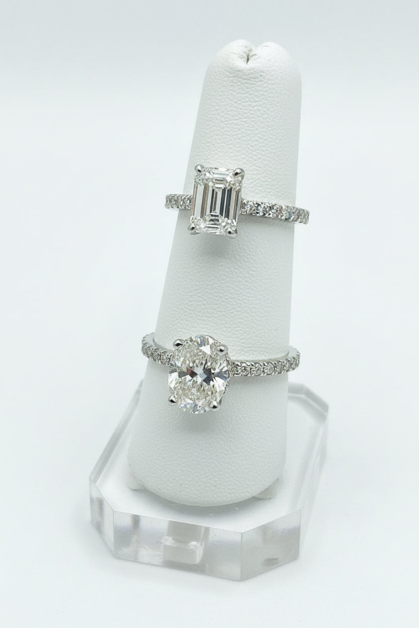 Silver & Diamond Ring Oval Shape